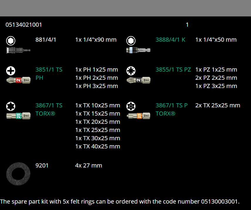 Wera Patio Construction Set T 1 17 Piece 05134021001 - Mr. Tools