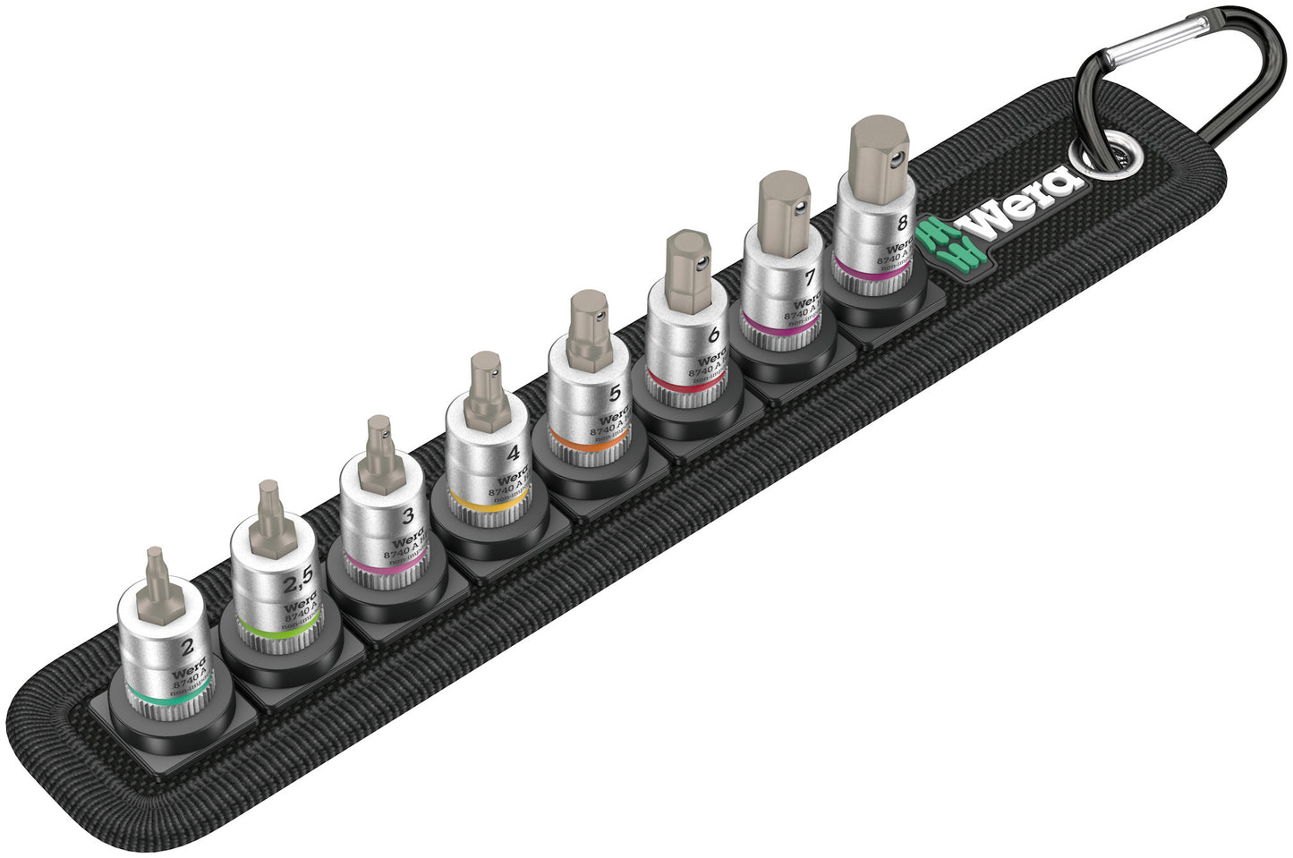 Wera 8740 Belt A 2 Zyklop In-Hex-Plus Socket Set 1/4" Drive Metric 05003881001