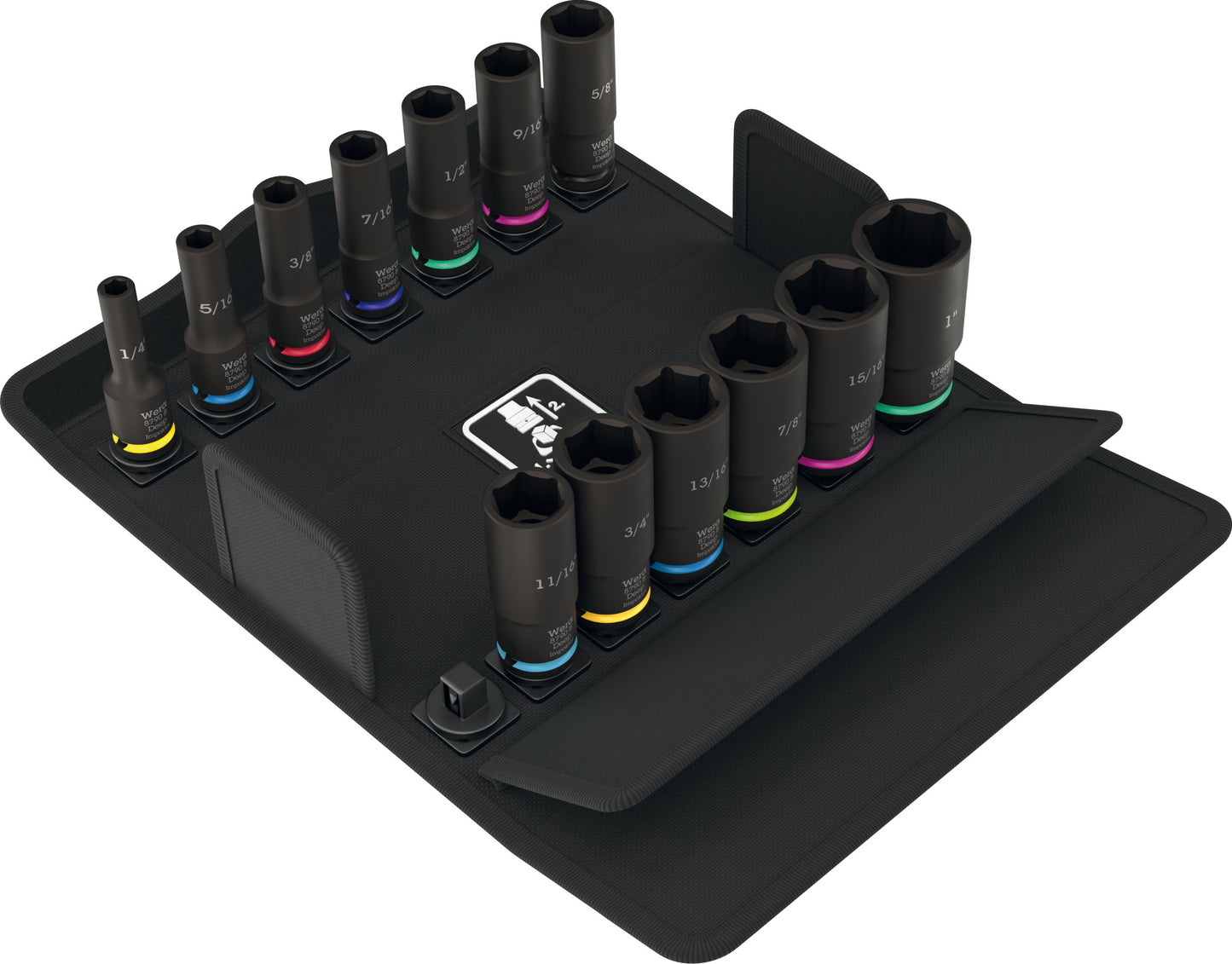 Wera 8790 B Impaktor Deep Imperial Set 1 Socket Set 3/8" SAE 05005581001