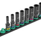 Wera 9661 Magnetic Rail B Impaktor Deep Imperial 1 Socket Set 3/8" 05005591001