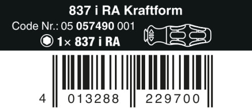 Wera 837 i RA Kraftform Bitholding Ratcheting Screwdriver 05057490001