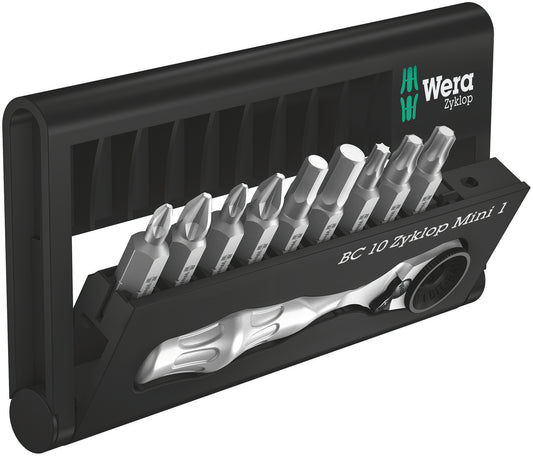 Wera Bit-Check 10 Zyklop Mini 1 Socket Wrench Bit Set 1/4" Drive 05073645001