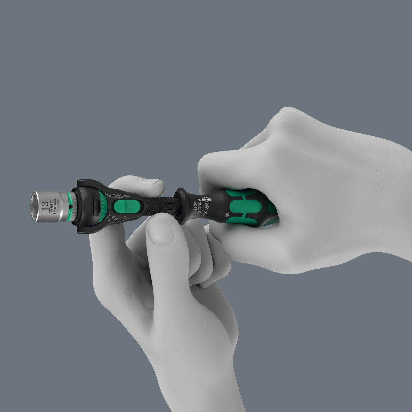 Wera 8000 A Black Edition Zyklop Speed Ratchet Wrench 1/4" Drive 05135880001