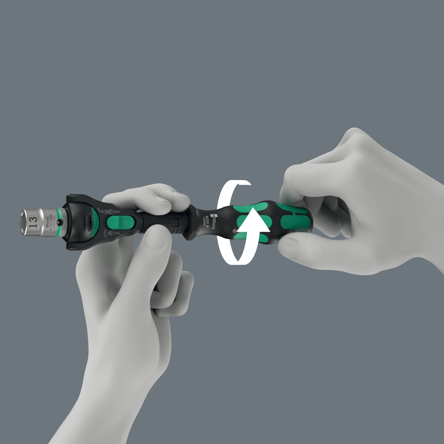 Wera 8000 B Black Edition Zyklop Speed Ratchet Wrench 3/8" Drive 05135881001