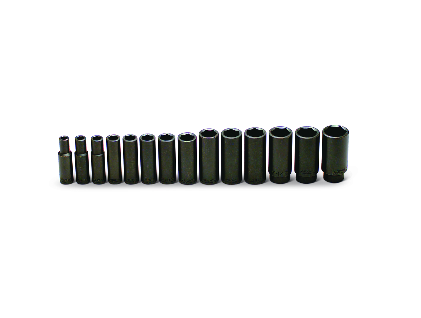 Wright Tool 6 Point Deep Impact Socket Set 14 Piece 1/2" Drive SAE 407