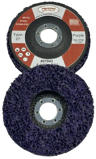 Preferred Abrasives Flex-N-Strip Wheels Type 27 4.5 x 7/8 Purple Grit 57043