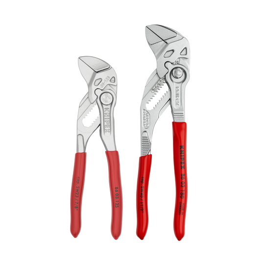 KNIPEX Tools - 2 Piece Compact Pliers Wrench Set - Mini Grip, Hold & Bend Tool Kit – 9K0080121US