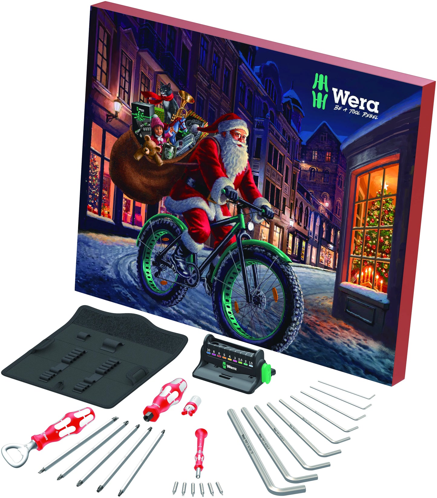 Wera 2023 Advent Calendar Tool Set - Limited Edition Christmas Gift with Hex Key Set, Screwdrivers, Bits & Accessories – 05136607001