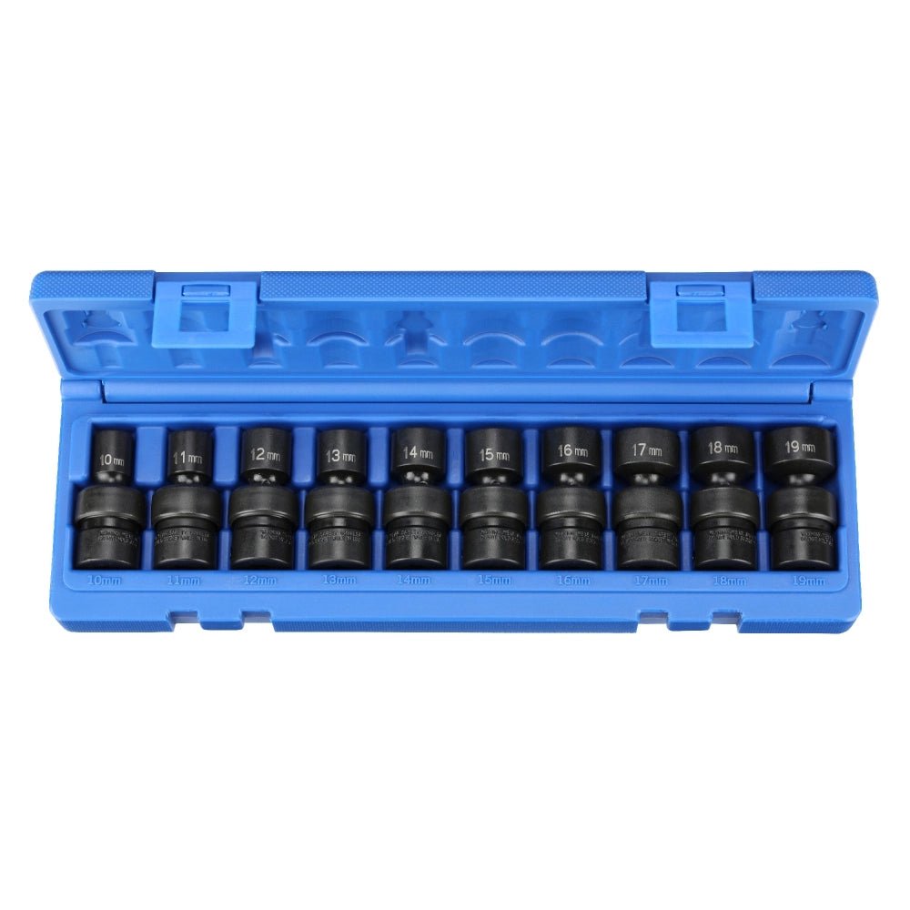 Grey Pneumatic 1210UM 3/8" Drive 10-Piece Universal Metric Impact Socket Set (10mm - 19mm) - Mr. Tools