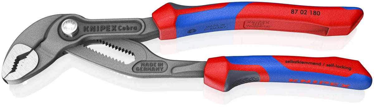 KNIPEX 87 02 180 Cobra 7 1/4" High-Tech Water Pump Pliers with KNIPEXTEND Comfort Grips - Mr. Tools