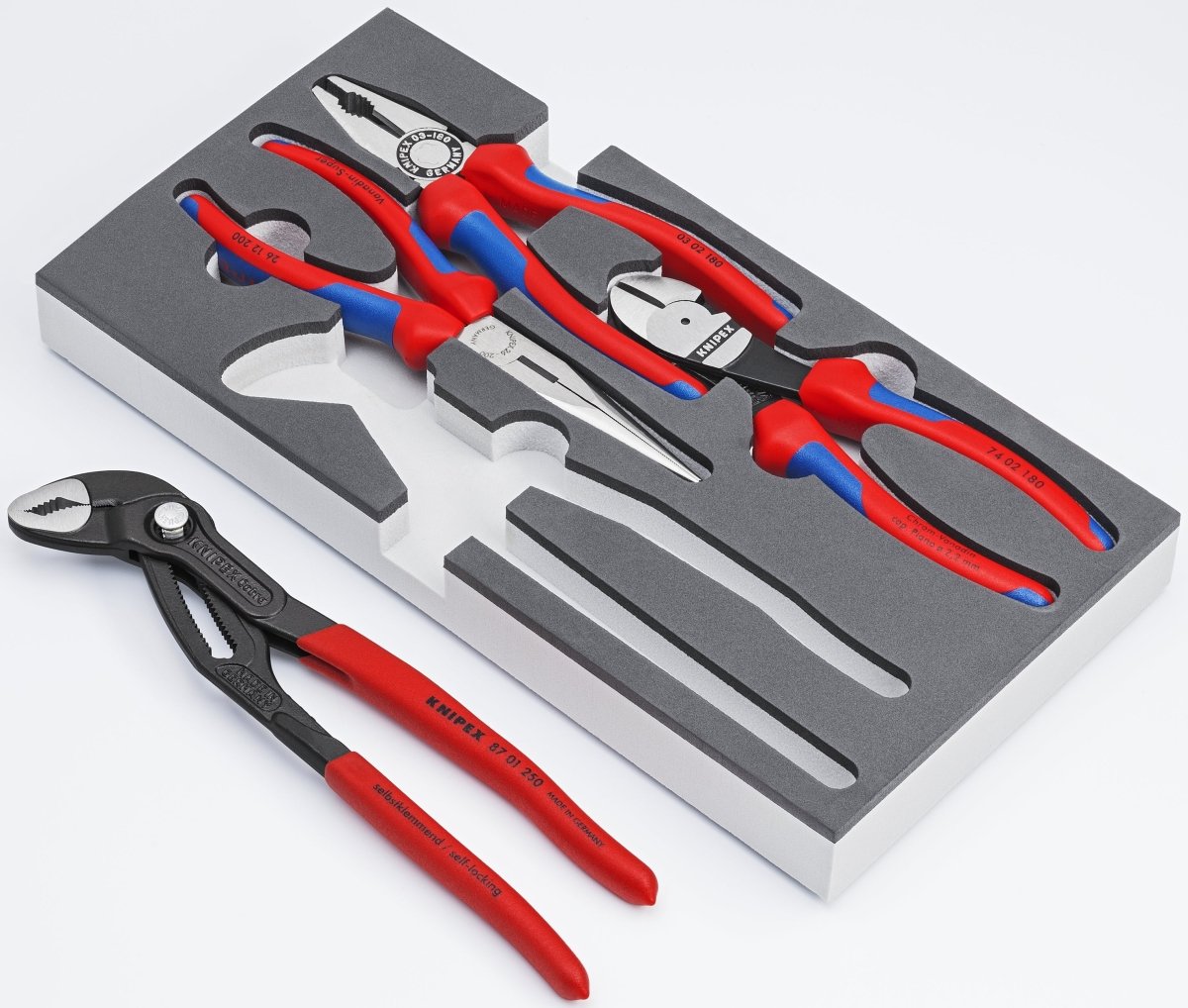 Knipex Basic Pliers Set In Foam Tray 5 Pieces 00 20 01 V15 - Mr. Tools