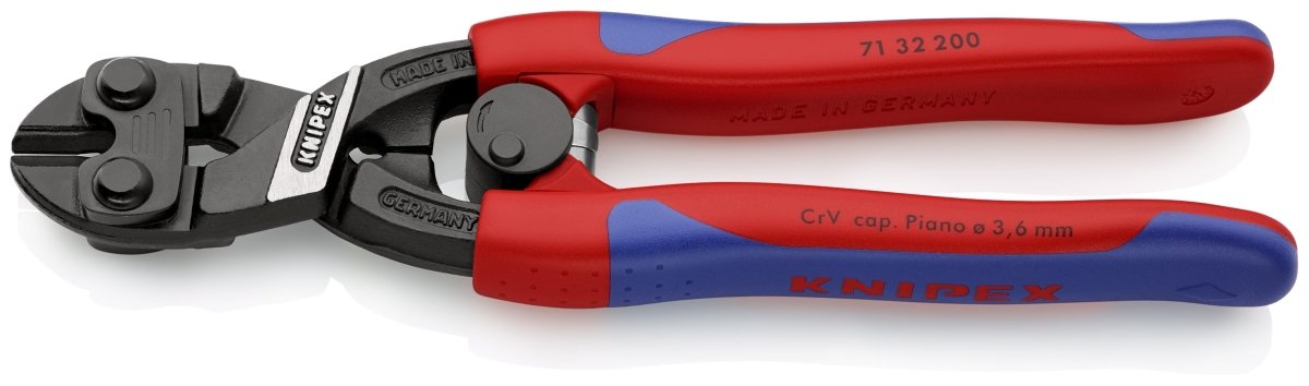 Knipex CoBalt® High Leverage Compact Bolt Cutters 8" 71 32 200 - Mr. Tools