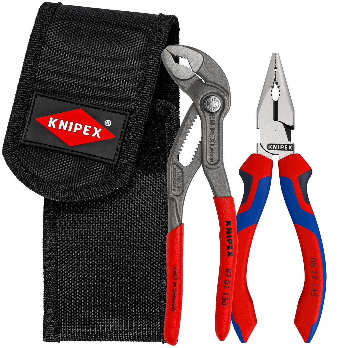 Knipex Cobra® and Needle Nose Mini Pliers Set With Pouch 2 Pieces 00 20 72 V06 - Mr. Tools