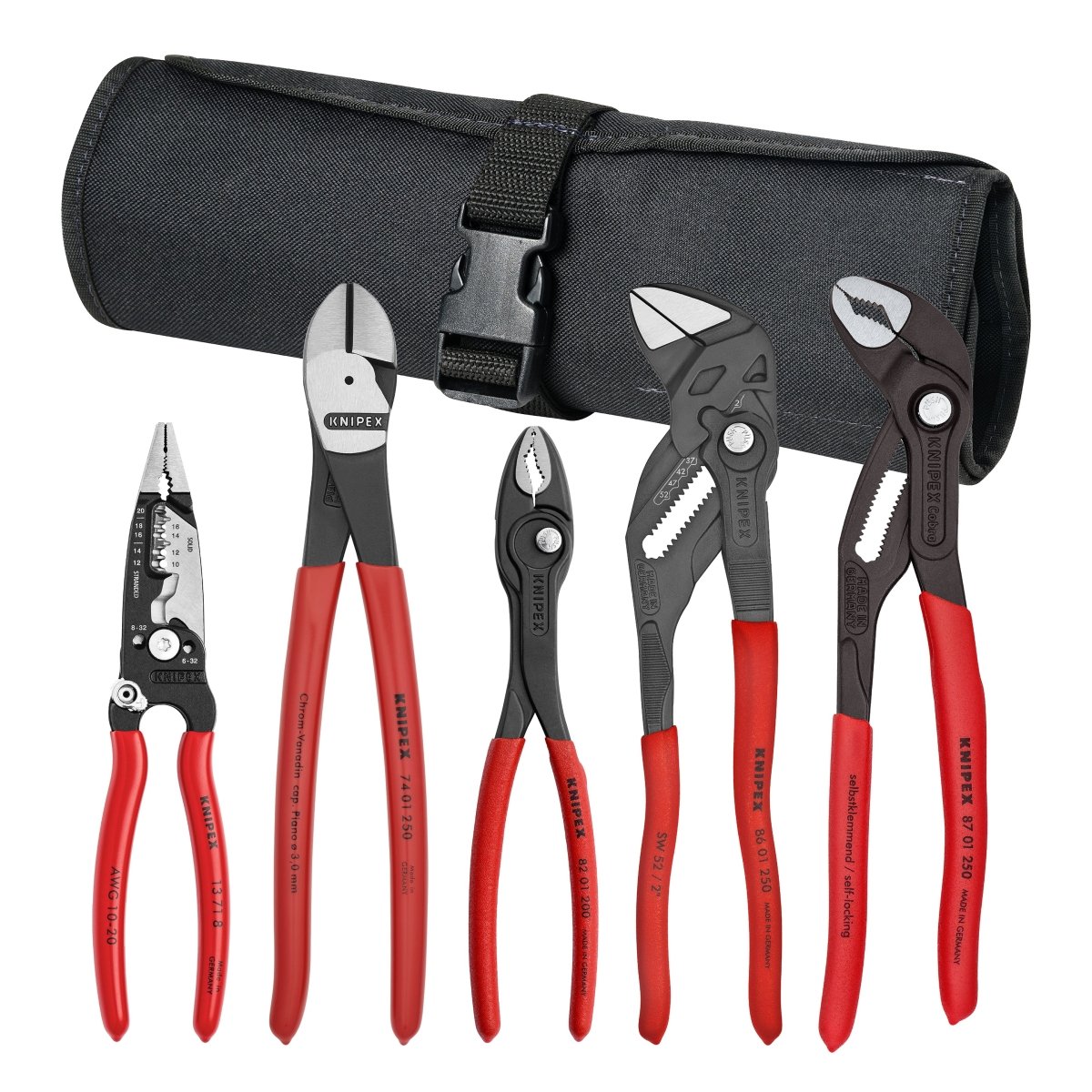 Knipex Core Pliers Set In Tool Roll 5 Pieces 9K 00 80 150 US - Mr. Tools
