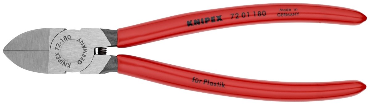 Knipex Diagonal Cutters For Plastics 7 1/4" 72 01 180 - Mr. Tools