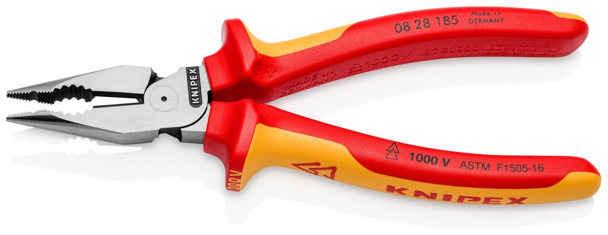 Knipex Needle Nose Combination Pliers 1000V Insulated 7 1/4" 08 28 185 US - Mr. Tools