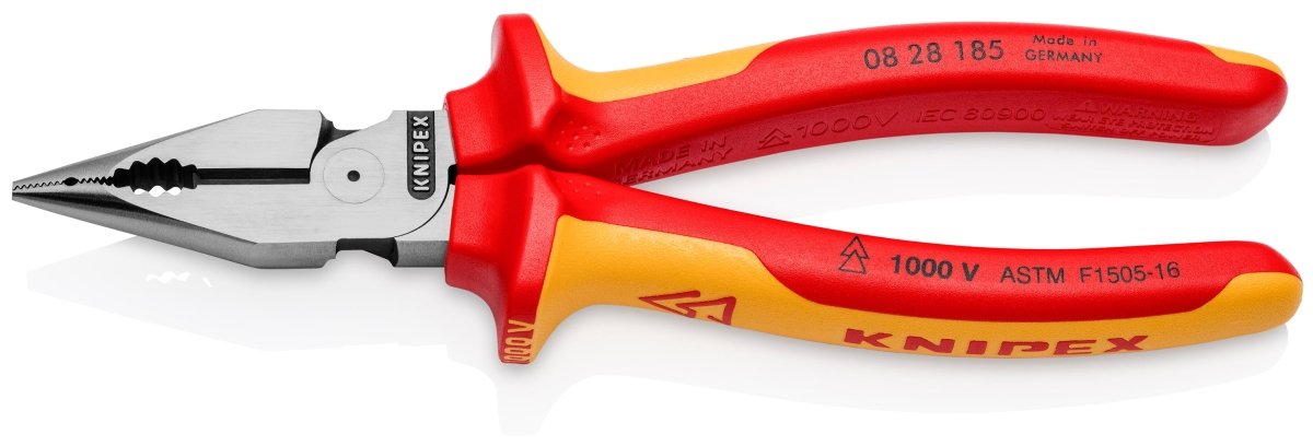 Knipex Needle Nose Combination Pliers 1000V Insulated 7 1/4" 08 28 185 US - Mr. Tools