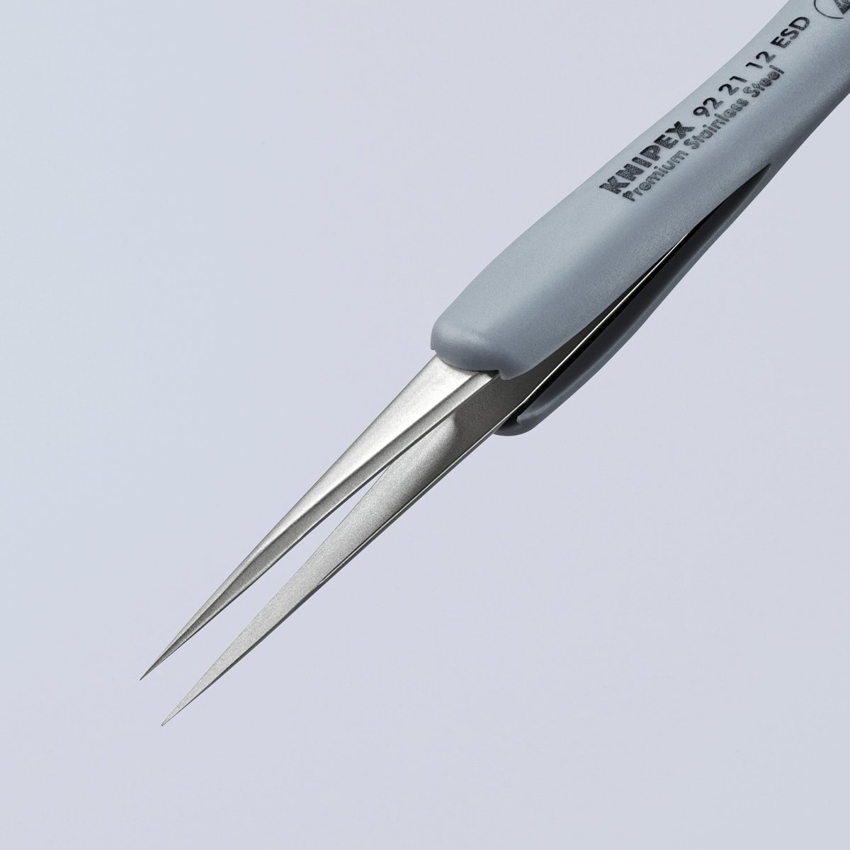 Knipex Stainless Needle Point Tips Precision Tweezers ESD 3 1/2" 92 21 12 ESD - Mr. Tools