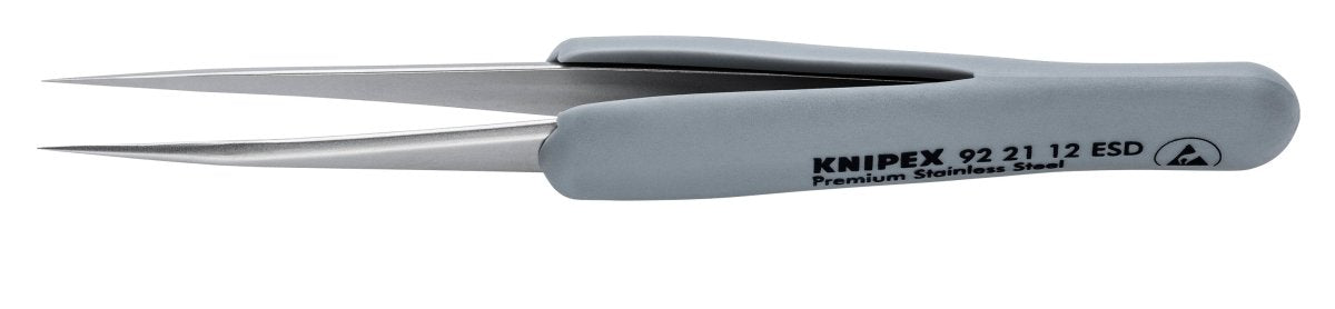 Knipex Stainless Needle Point Tips Precision Tweezers ESD 3 1/2" 92 21 12 ESD - Mr. Tools