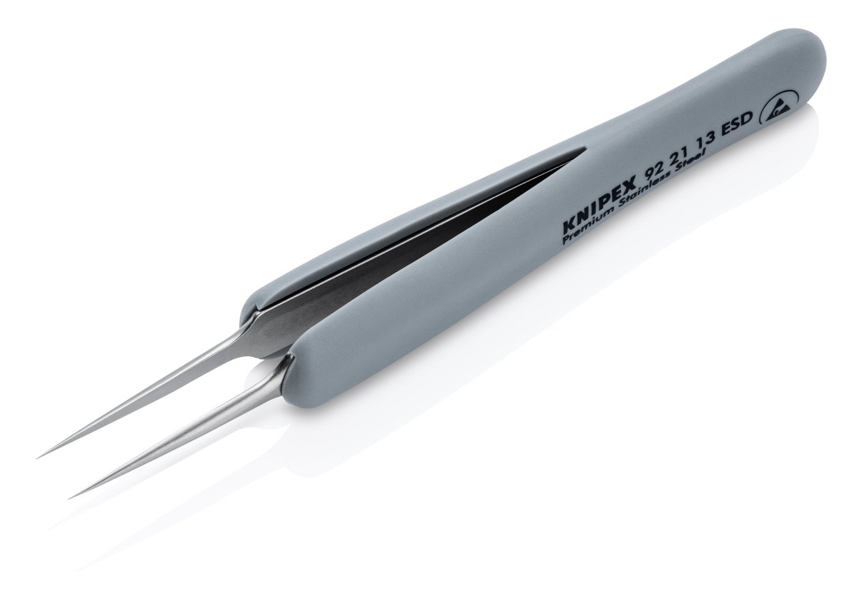 Knipex Stainless Needle Point Tips Precision Tweezers ESD 3 3/4" 92 21 13 ESD - Mr. Tools