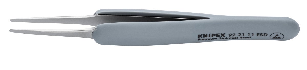 Knipex Stainless Steel Blunt End Tips Precision Tweezers ESD 4" 92 21 11 ESD - Mr. Tools