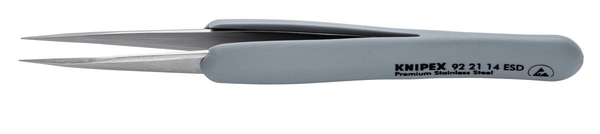 Knipex Stainless Steel Pointed Tips Precision Tweezers ESD 4" 92 21 14 ESD - Mr. Tools