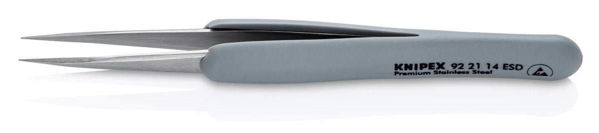 Knipex Stainless Steel Pointed Tips Precision Tweezers ESD 4" 92 21 14 ESD - Mr. Tools