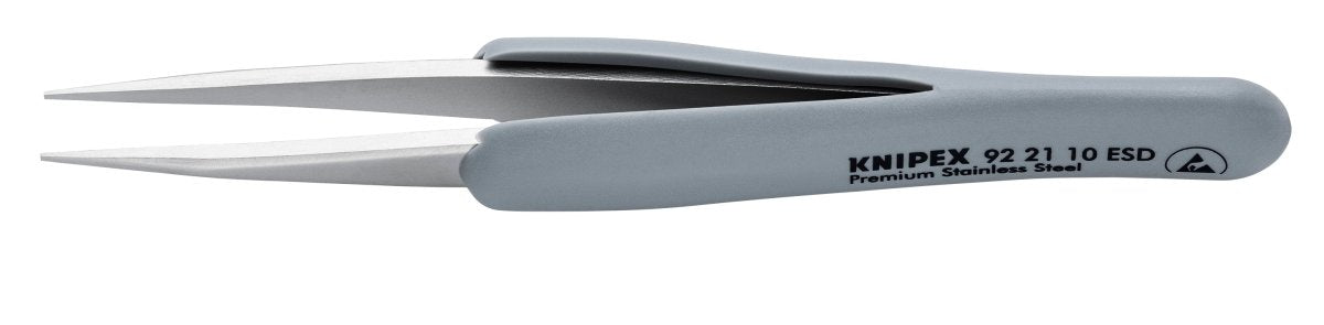 Knipex Stainless Steel Pointed Tips Precision Tweezers ESD 5 1/4" 92 21 10 ESD - Mr. Tools