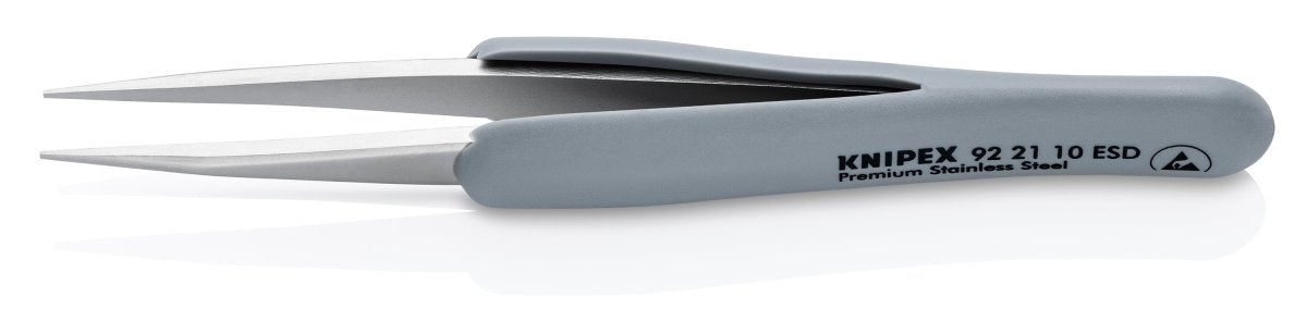 Knipex Stainless Steel Pointed Tips Precision Tweezers ESD 5 1/4" 92 21 10 ESD - Mr. Tools