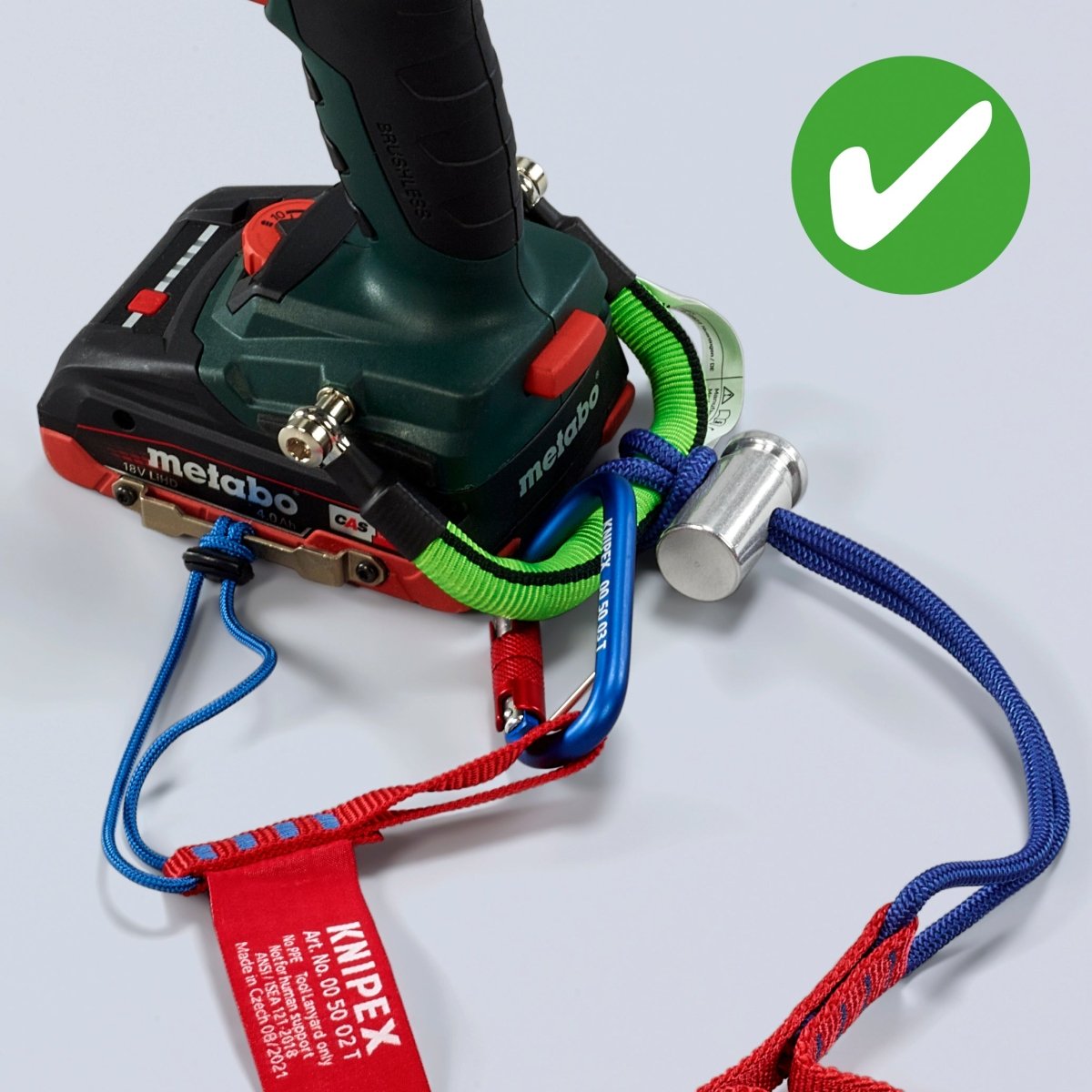Knipex Tool Tethering Lanyard with Captive Eye Carabiner 13 lbs. 00 50 12 T BKA - Mr. Tools