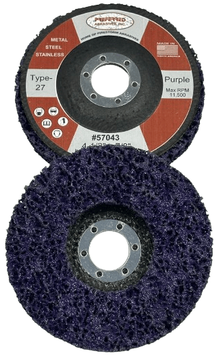 Preferred Abrasives Flex - N - Strip Wheels Type 27 4.5 x 7/8 Purple Grit 57043 - Mr. Tools