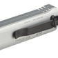 Side view profile of the charcoal silver Streamlight Wedge XT high-performance rechargeable everyday carry (EDC) flashlight, showcasing its low-profile ergonomic aluminum body, heavy-duty black pocket clip, and attached tactical wrist lanyard.