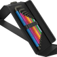 Wera 05133286001 Big Pack self-standing pop-up textile box holding 9 color-coded metric Hex-Plus L-keys for easy tool selection.
