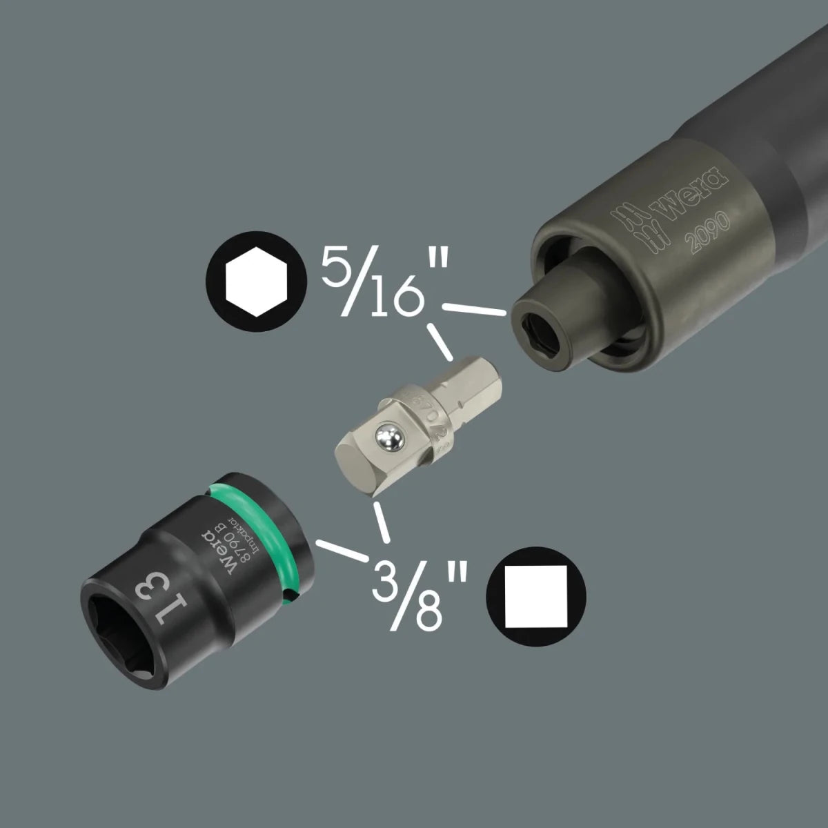 Wera 2090/16 Impaktor 3/8" Drive Metric Impact Driver Socket Set, 16-Piece - Mr. Tools