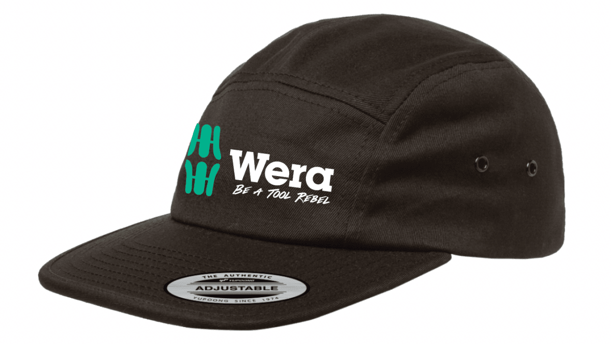 Wera 5 Panel Embroidered Cap Black WERATR5PANEL - Mr. Tools