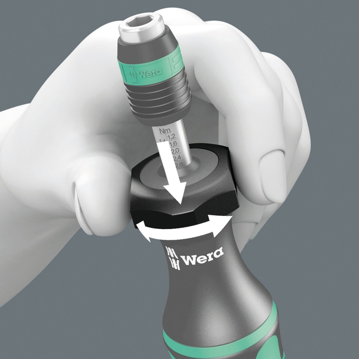 Wera 7400 Adjustable Torque Screwdriver 2.5 - 29.0 in. lbs. 1/4" 05074711001 - Mr. Tools
