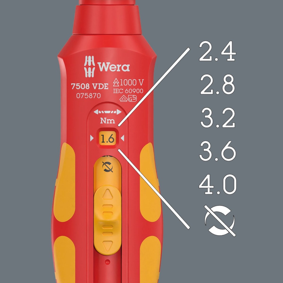 Wera 7516 VDE Safe - Torque Speed Torque Screwdriver 2.4 - 4.0 Nm 05075876001 - Mr. Tools