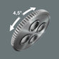 Technical illustration of the Wera 80-tooth fine-pitch ratchet mechanism showing the ultra-small 4.5-degree return angle for tight spaces.