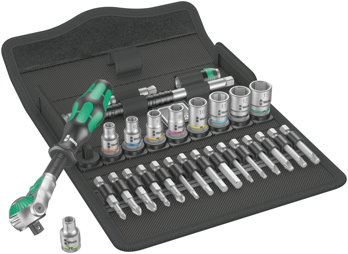 Wera 8100 SA 6 Zyklop Speed Ratchet Set 1/4" Drive Metric 05004016001 - Mr. Tools