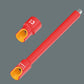 Technical graphic of the Wera 8794 LA 1/4" drive long VDE extension, showing the connection to a 13mm VDE socket and a detail view of the 1/4" internal square drive.
