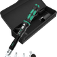 Wera 9558 torque wrench set for pipe fittings with Joker inserts, ratchet attachment, and textile storage case
