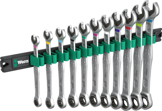 Wera 9630 Magnetic Rail 6000 Joker 1 Ratcheting Wrench Set Metric 05020014001 - Mr. Tools