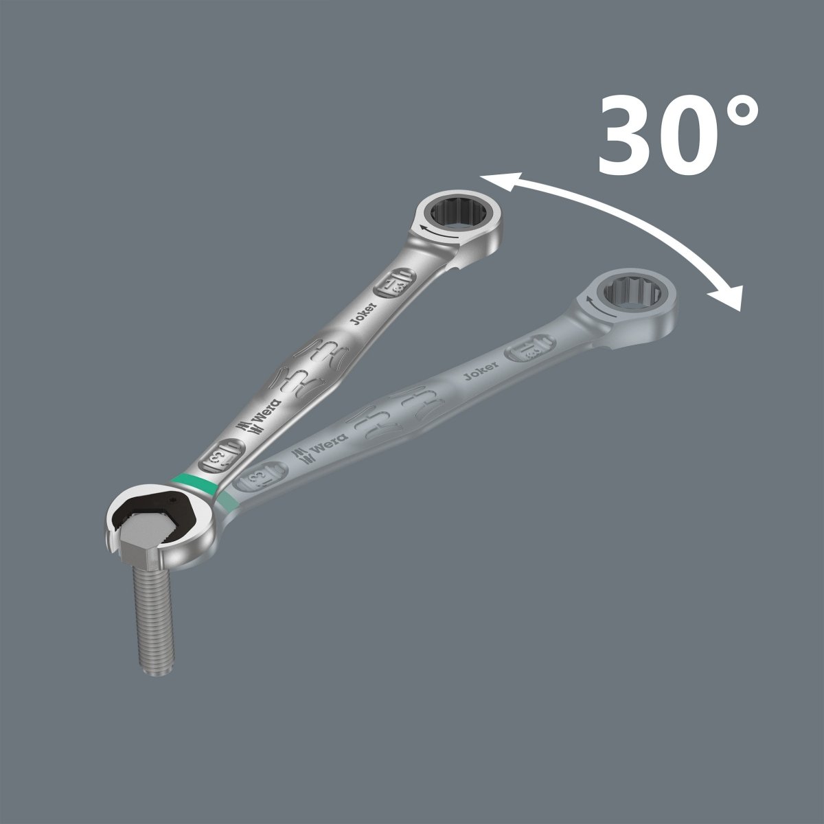 Wera 9632 Magnetic Rail 6000 Joker 1 Ring Ratcheting Wrench Set SAE 05020016001 - Mr. Tools