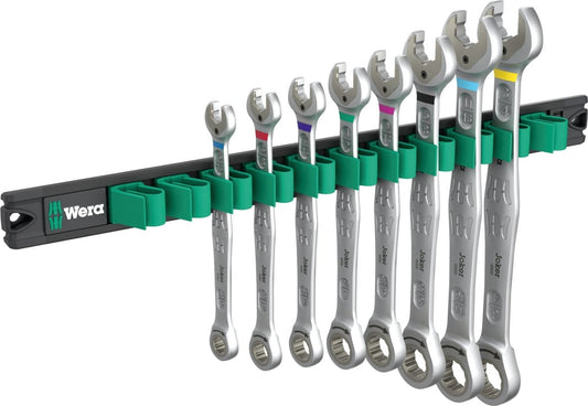 Wera 9632 Magnetic Rail 6000 Joker 1 Ring Ratcheting Wrench Set SAE 05020016001 - Mr. Tools