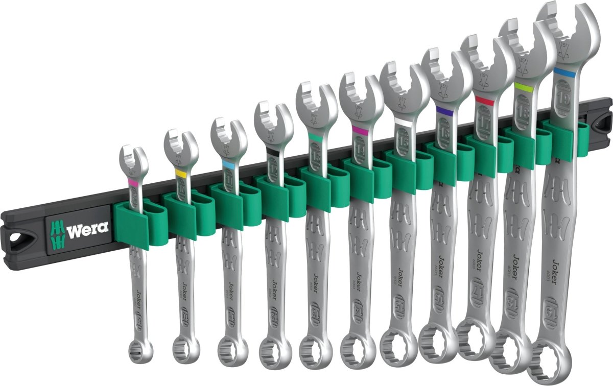 Wera 9640 Magnetic Rail 6003 Joker 1 Combination Wrench Set Metric 05020233001 - Mr. Tools