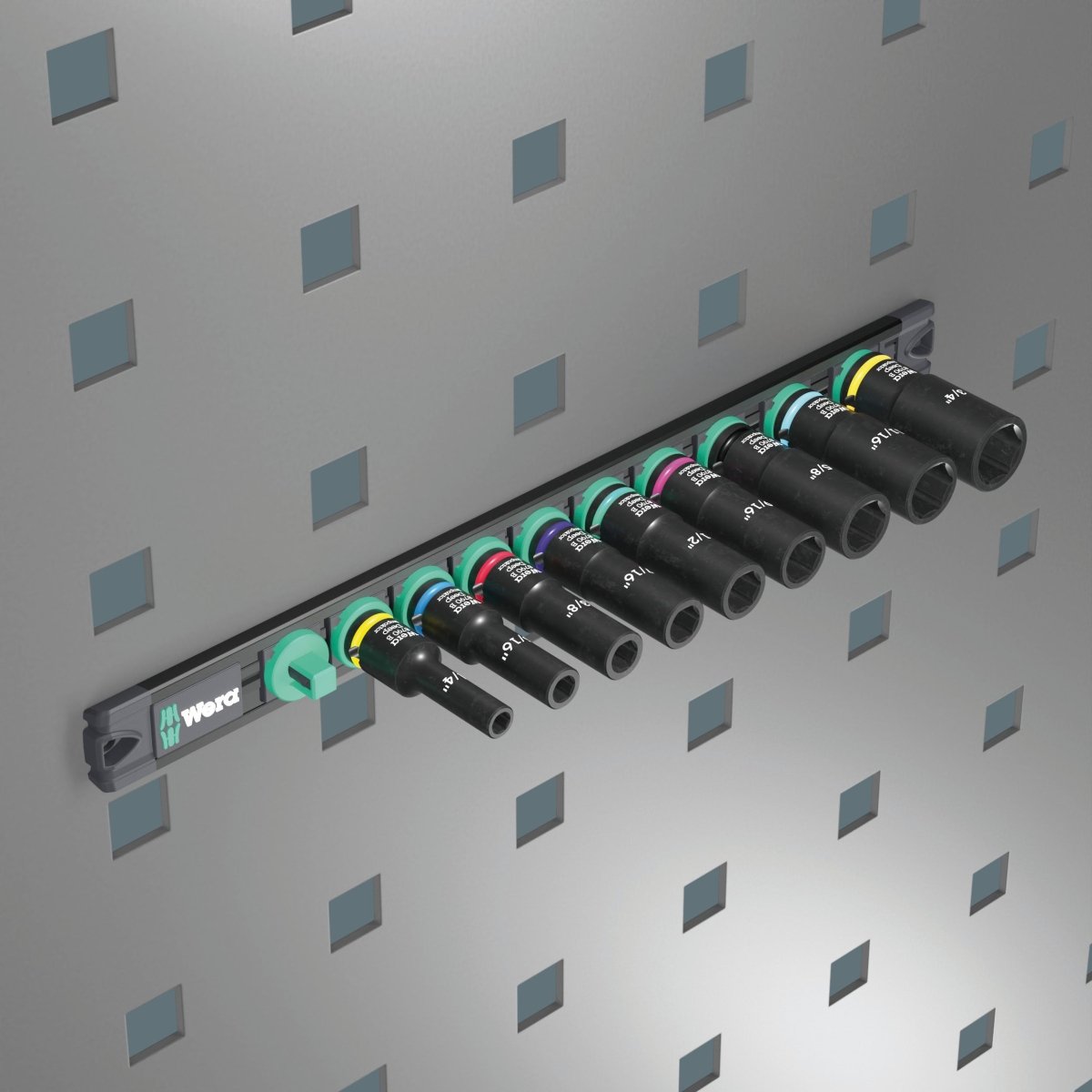 Wera 9661 Magnetic Rail B Impaktor Deep Imperial 1 Socket Set 3/8" 05005591001 - Mr. Tools