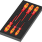 High-density shadow foam tray holding the 7-piece Wera 97111 Kraftform Series 100 VDE insulated screwdriver set