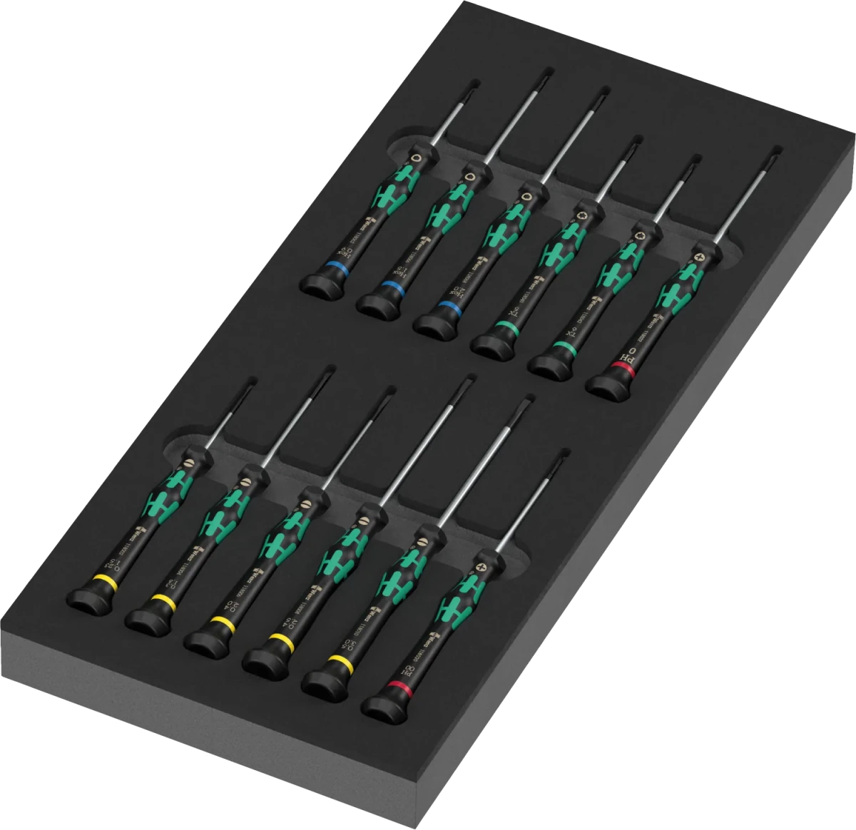 Wera 9716 Foam Insert Kraftform Micro Screwdriver Set 2, 13-Piece (05150107001) - Mr. Tools
