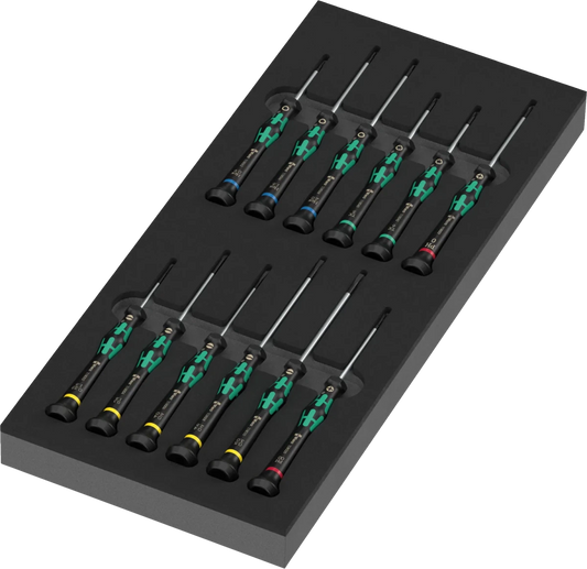 Wera 9716 Foam Insert Kraftform Micro Screwdriver Set 2, 13-Piece (05150107001) - Mr. Tools
