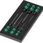 High-density shadow foam tray holding the 7-piece Wera 9718 Kraftform Series 300 Pozidriv and slotted screwdriver set